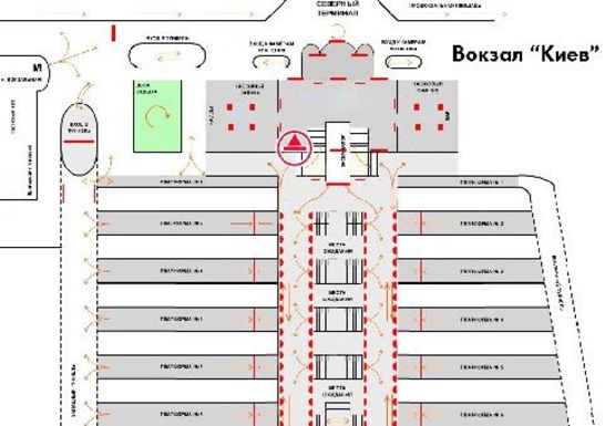 Схема рекламної площини за адресою Северный терминал