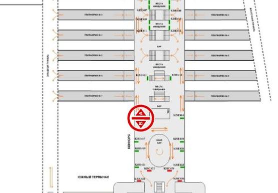 Схема рекламной плоскости по адресу Конкорс (Южный терминал)