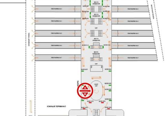 Схема рекламной плоскости по адресу Конкорс (Южный терминал)