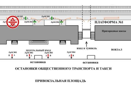 Схема рекламной плоскости по адресу Платформа №1