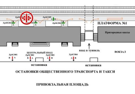 Схема рекламной плоскости по адресу Платформа №1