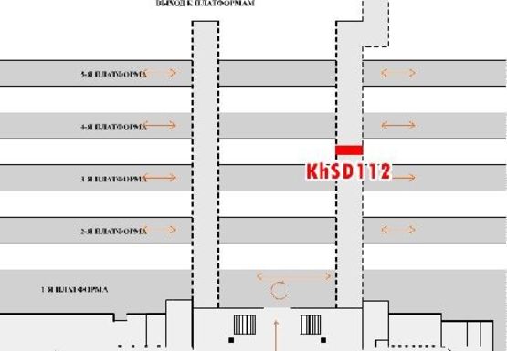 Схема рекламной плоскости по адресу Вокзал, подземный переход №3