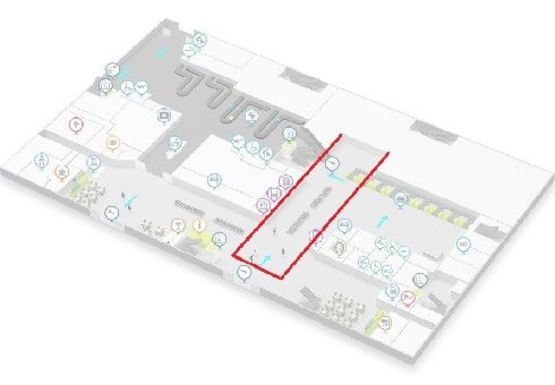 Схема рекламной плоскости по адресу Центральный холл, 1 этаж (Терминал А)