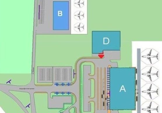 Схема рекламной плоскости по адресу Фасад Терминала D, улица (Терминал D)