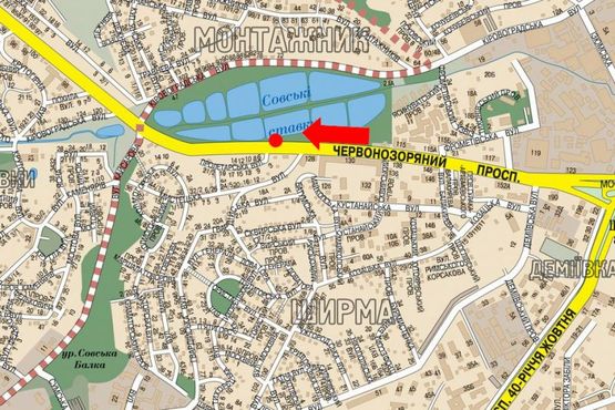 Схема рекламной плоскости по адресу Лобановского пр. (бывш. Краснозвездный пр.) / Пролетарская ул., напротив, в сторону Севастопольская пл.