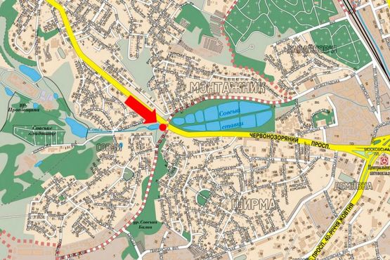 Схема рекламної площини за адресою Лобановского пр. (бывш. Краснозвездный пр.), 82, в сторону Демеевская пл. (бывш. Московская пл.)