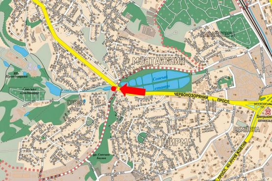 Схема рекламної площини за адресою Лобановского пр. (бывш. Краснозвездный пр.), 82, в сторону Севастопольская пл.