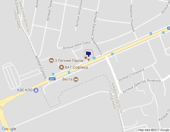 Схема рекламной плоскости по адресу м. Бровари, вул. Київська, 19