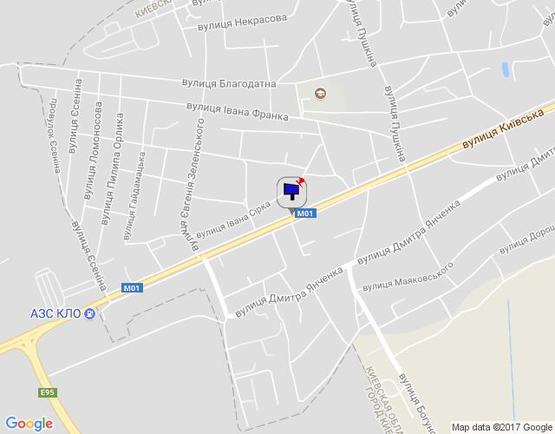 Схема рекламной плоскости по адресу м. Бровари, вул. Київська, 51