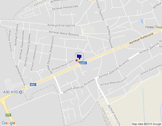 Схема рекламной плоскости по адресу м. Бровари, вул. Київська, 51