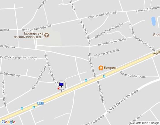 Схема рекламной плоскости по адресу м. Бровари, вул. Київська, 69