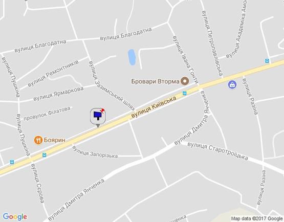 Схема рекламної площини за адресою м. Бровари, вул. Київська, 109