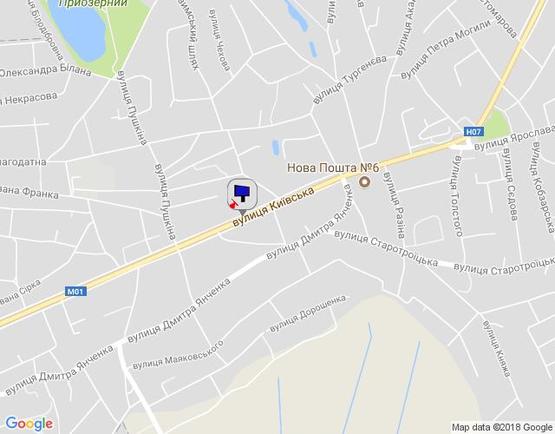 Схема рекламной плоскости по адресу м. Бровари, вул. Київська, 109