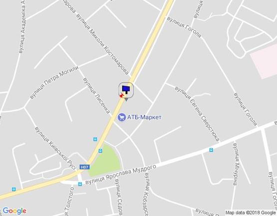 Схема рекламной плоскости по адресу м. Бровари, вул. Київська, 172