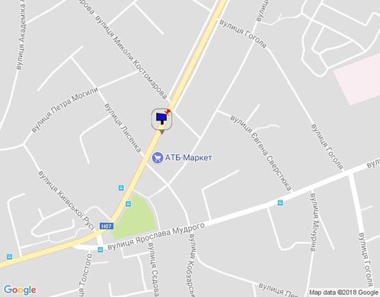 Схема рекламной плоскости по адресу м. Бровари, вул. Київська, 172