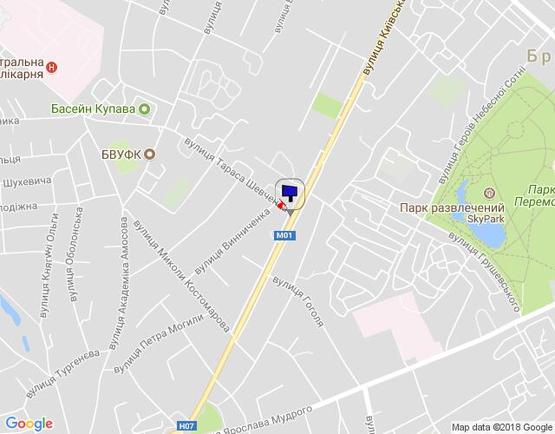 Схема рекламної площини за адресою м. Бровари, вул. Київська, 217