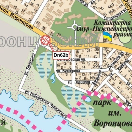 Схема рекламной плоскости по адресу Мануйловский просп. (Воронцова просп.), возле дома №25 (Детская больница, Роддом), в направл. ул. Каруни