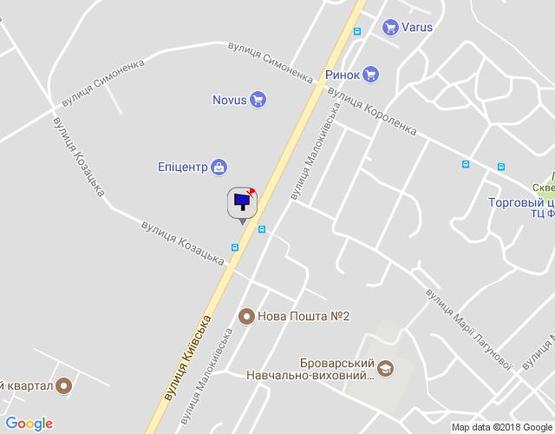 Схема рекламной плоскости по адресу м. Бровари, вул. Київська, навпроти будинку 306