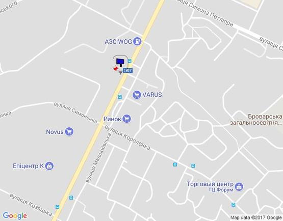 Схема рекламной плоскости по адресу м. Бровари, вул. Київська, 261