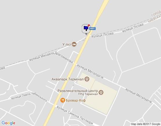 Схема рекламной плоскости по адресу м. Бровари, вул. Київська