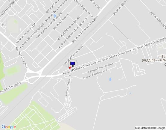 Схема рекламной плоскости по адресу м. Бровари, вул. Олега Онікієнка, навпроти будинку 9