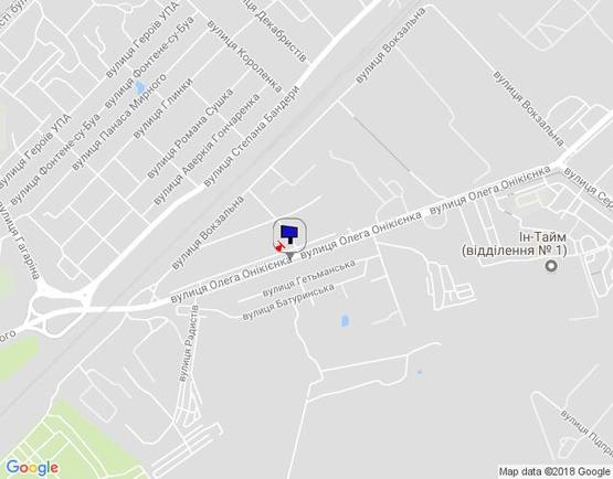 Схема рекламной плоскости по адресу м. Бровари, вул. Олега Онікієнка, 20