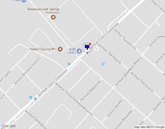 Схема рекламной плоскости по адресу м. Бровари, вул. Олега Онікієнка