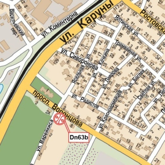 Схема рекламної площини за адресою Мануйловский просп. (Воронцова просп.), возле дома №3 (АЗС "Нефтек", Музей Истории металургического з-да, Централизованная с-ма библиотек ), направл. ул. Каруни