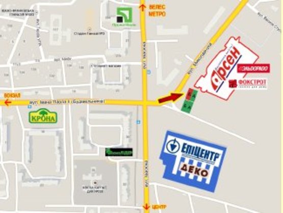 Схема рекламной плоскости по адресу Івасюка,17 (Епіцентр,Арсен) лівий