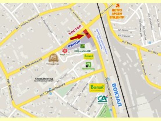 Схема рекламной плоскости по адресу Привокзальна лівий