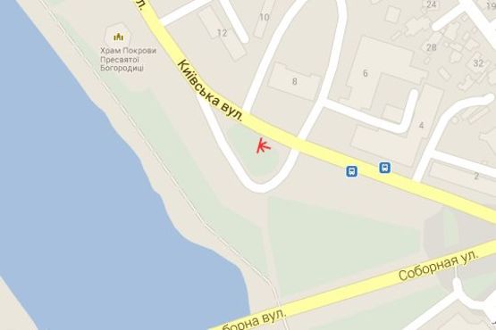 Схема рекламной плоскости по адресу Київська вул., навпроти Автовокзалу