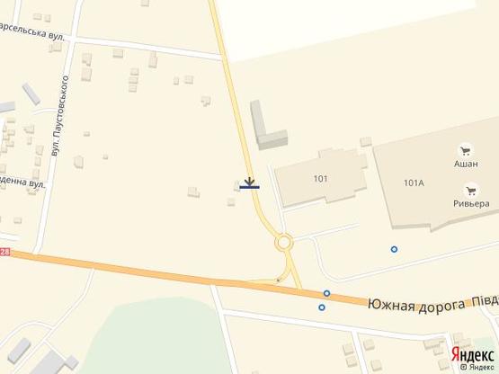 Схема рекламної площини за адресою Заболотного 16 А (трц Ривьера)