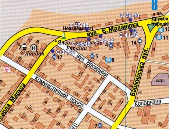 Схема рекламної площини за адресою ул. Маланюка