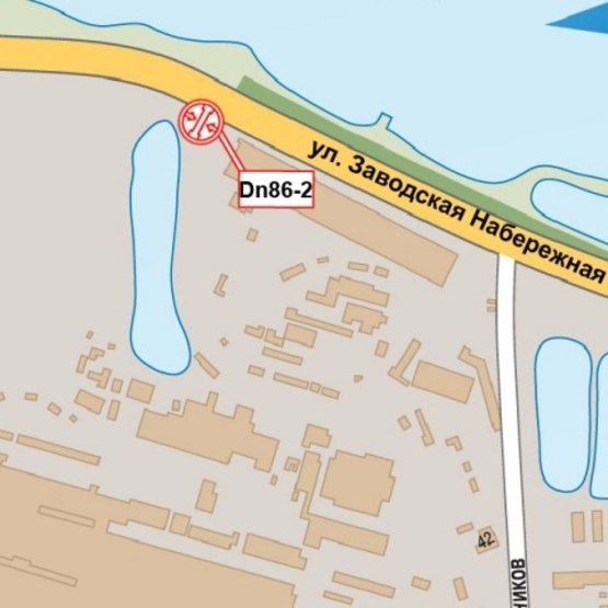 Схема рекламної площини за адресою Заводская Набережная ул., магазин "Автоленд", АЗС "Юкон"), в направл. Кайдакского моста