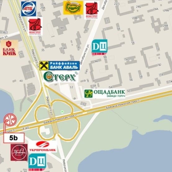 Схема рекламной плоскости по адресу Бажана Н. просп., ст. м. Харьковская, (McDonald's, рынок "Харьковский", ПравексБанк), направ. Бориспольского шоссе