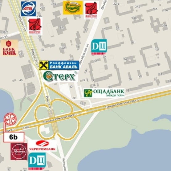 Схема рекламной плоскости по адресу Бажана Н. просп., ст. м. Харьковская, (McDonald's, рынок "Харьковский", ПравексБанк), направ. Бориспольского шоссе