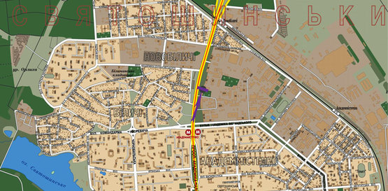 Схема рекламной плоскости по адресу ул. Палладина,32
