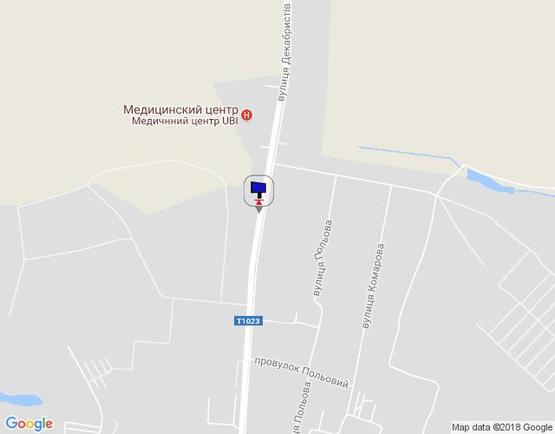 Схема рекламной плоскости по адресу вул.Декабристів,  навпроти 298, (западинка) злітна смуга 