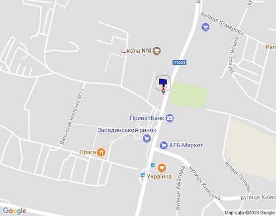 Схема рекламної площини за адресою вул. Декабристів, навпроти 192 (біля в'їзду в в/м 11) 