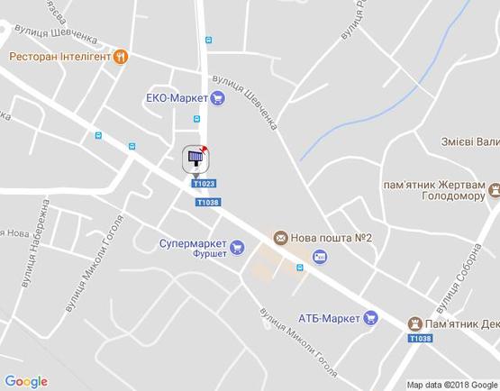 Схема рекламної площини за адресою ул. Декабристов 1-А, перекресток с ул.Грушевского , клумба, со стороны ул.Декабристов  