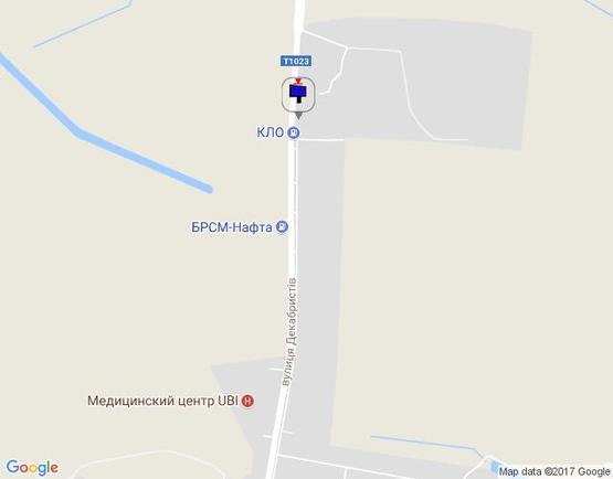 Схема рекламної площини за адресою вул. Декабристів, 402,  виїзд з Василькова (праворуч перед знаком) 