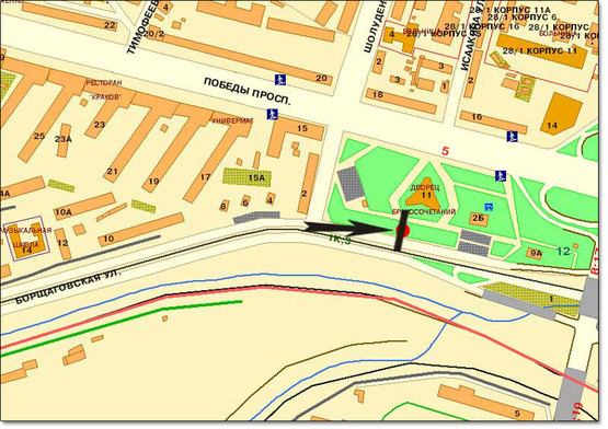 Схема рекламной плоскости по адресу ул.Борщаговская/Воздуофлотский мост возле McDonald's напр.в ценр