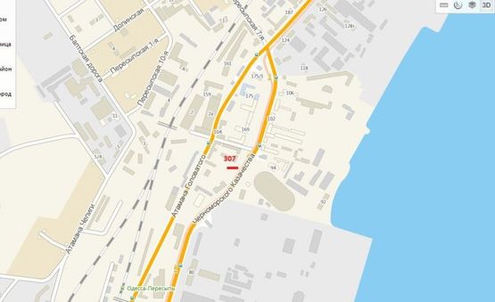 Схема рекламной плоскости по адресу ул. Черноморского казачества, 90/1 (левый)