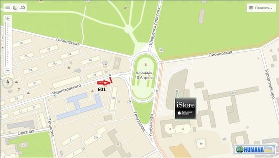 Схема рекламної площини за адресою ул. Черняховского - 10 Апреля (ситилайт)