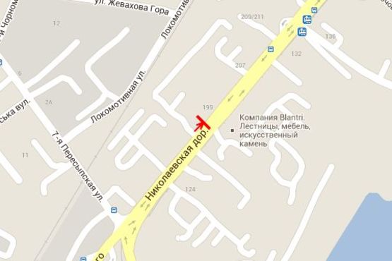 Схема рекламної площини за адресою Миколаївська дорога, 199