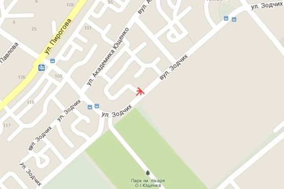 Схема рекламной плоскости по адресу Зодчих вул., 107