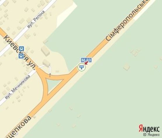 Схема рекламной плоскости по адресу пос. Научный - Симфероп. шоссе - остановка. Выезд в сторону Мерефы, пост ДПС (верх)