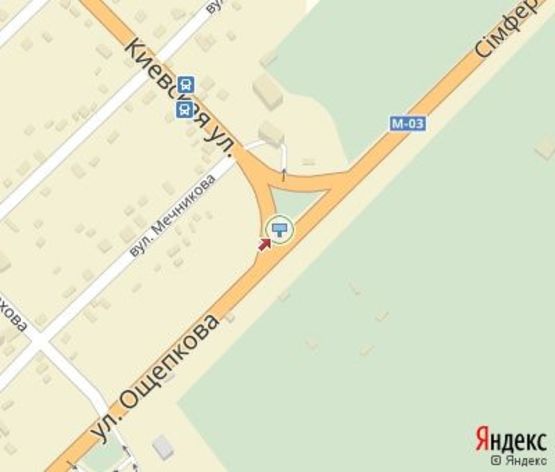 Схема рекламной плоскости по адресу Трасса Харьков - Симферополь пост ДПС (въезд в город),  (верх) (перед АЗС)