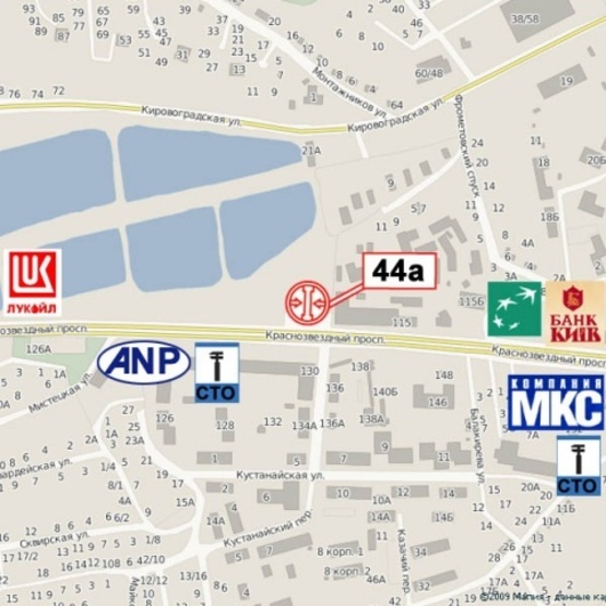 Схема рекламної площини за адресою Лобановского Валерия просп. (Краснозвездный просп.), 130 (АЗС "УкрНафта", автомагазан АТЛ, салон "Панські примхи", Совские пруды), в направ. Севастопольской пл.