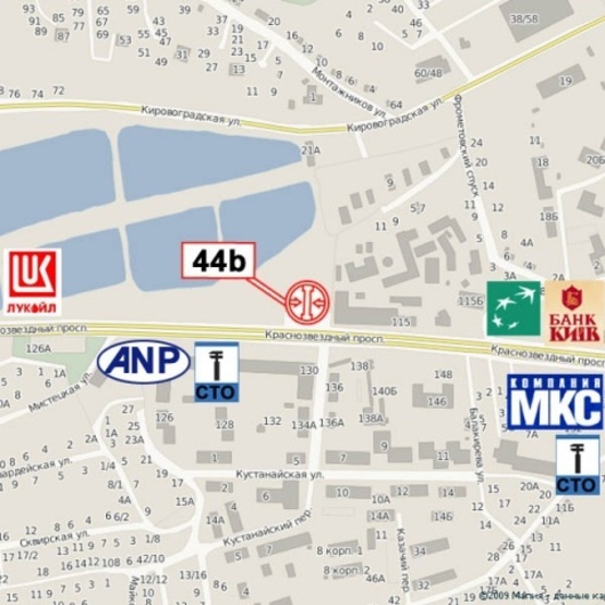 Схема рекламной плоскости по адресу Лобановского Валерия просп. (Краснозвездный просп.), 130 (АЗС "ANP", автомагазан АТЛ, салон "Панські примхи", Совские пруды), в направ. Московской пл.